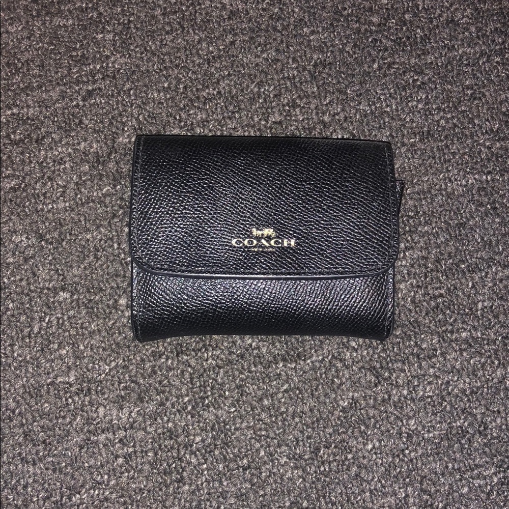 Black leather coach wallet